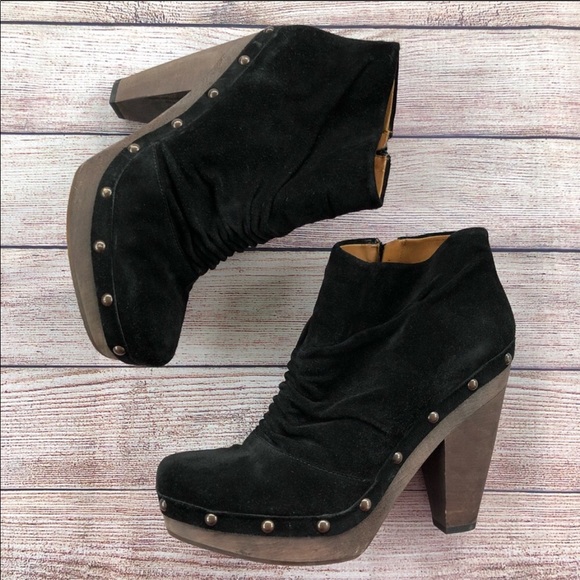 Nine West Shoes - Nine West Epponier Clog Heel Boot 9.5 Black Suede